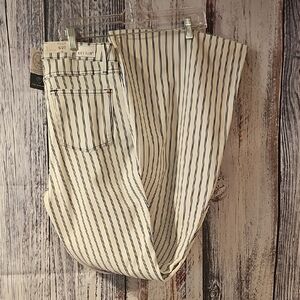 Judy Blue Black and White Striped Super Flare Jeans